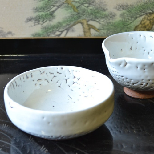 萩焼皿2 桜花銘々皿 単品｜萩焼窯元 萩陶苑 椿秀窯 | HAGIYAKI SHUTOUEN 萩焼窯