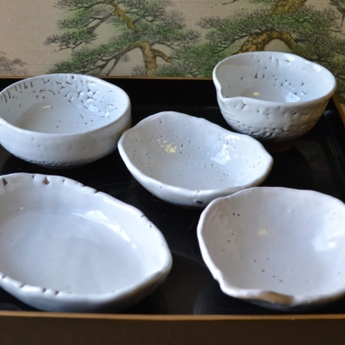 萩焼皿2 萩むらさき銘々皿揃（化粧箱）｜萩焼窯元 萩陶苑 椿秀窯 ギフト