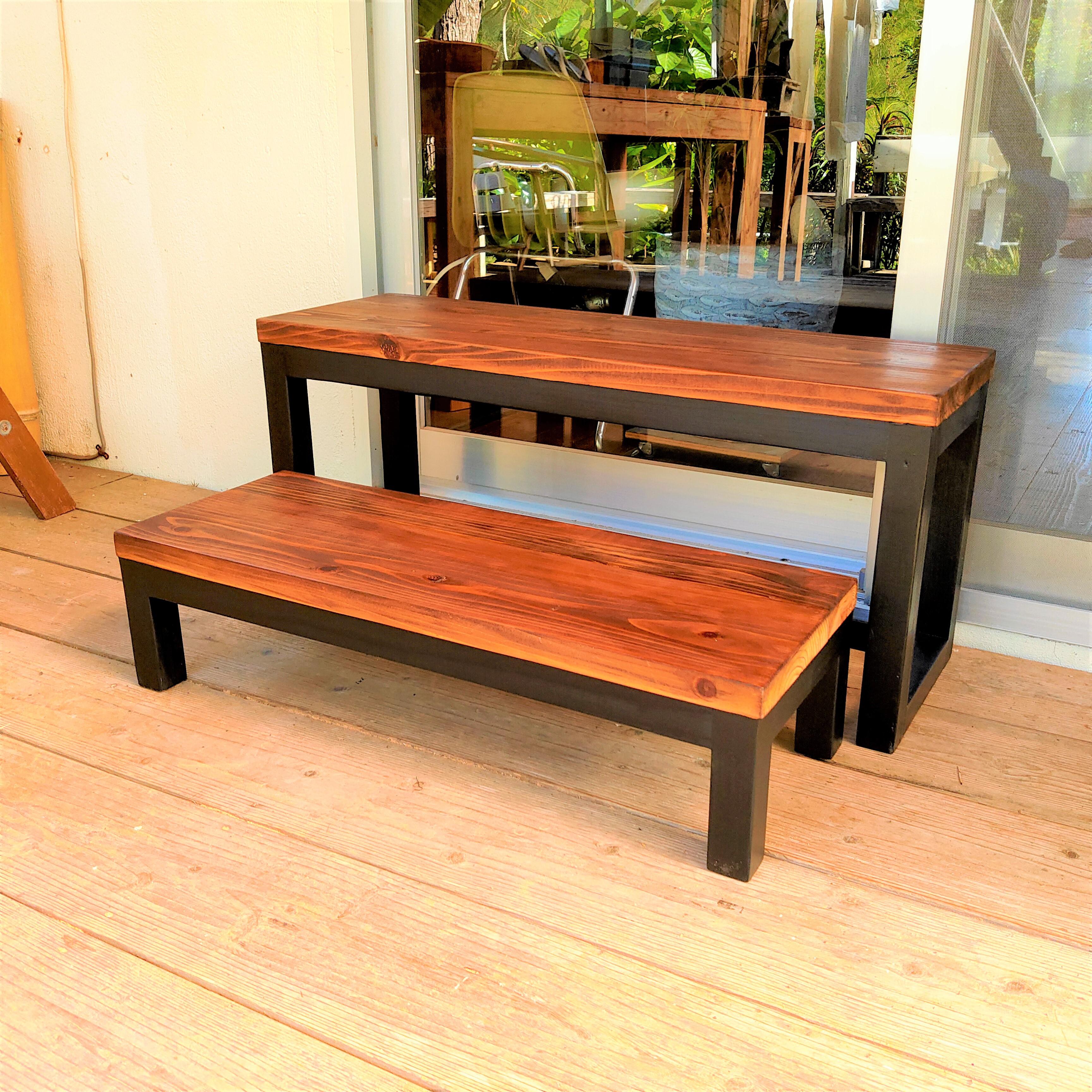 踏み台　ステップ　段差解消　踏み板　デッキ　ディスプレイ台　花台　2段セット　ブラック 階段 ステージ台イベント