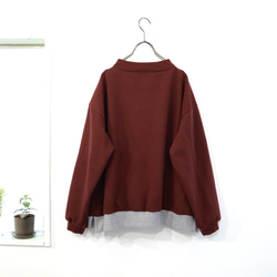 high neck rib pocket cut-sew (bordeaux) 2枚目の画像