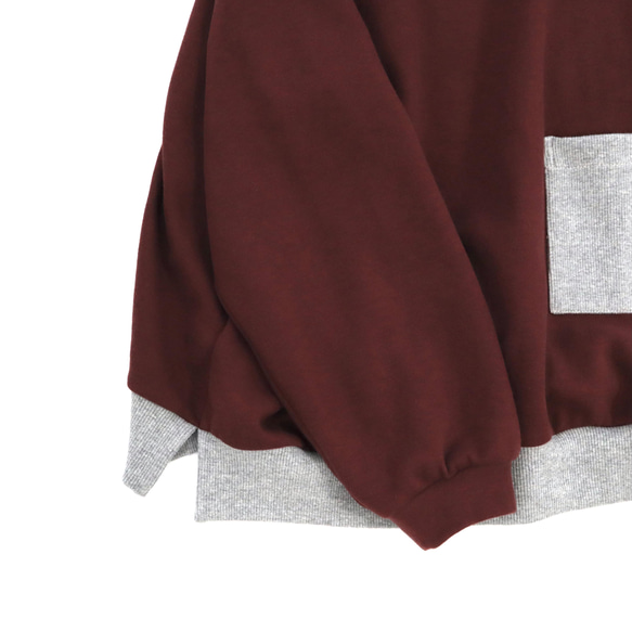 high neck rib pocket cut-sew (bordeaux) 7枚目の画像