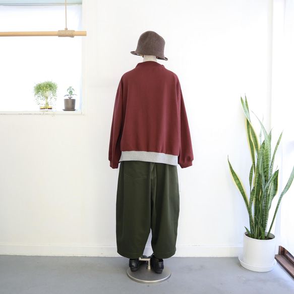 high neck rib pocket cut-sew (bordeaux) 11枚目の画像