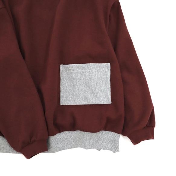 high neck rib pocket cut-sew (bordeaux) 6枚目の画像