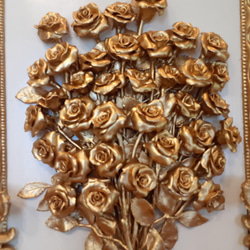 金彩フランスロココ彫刻バラの花束（壁掛けタイプ） 2枚目の画像