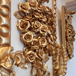 金彩フランスロココ彫刻バラの花束（壁掛けタイプ） 3枚目の画像