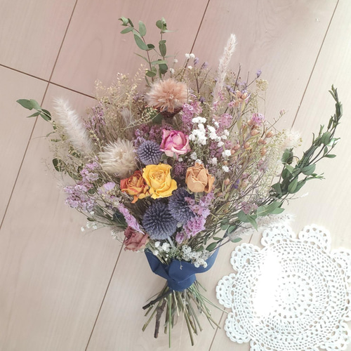 パームフラワーのナチュラルブーケセット♡ ドライパームフラワーのナチュラルブーケ | 造花ウェディング