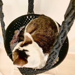 猫用　ハンモック　ベッド　マクラメ編み 5枚目の画像