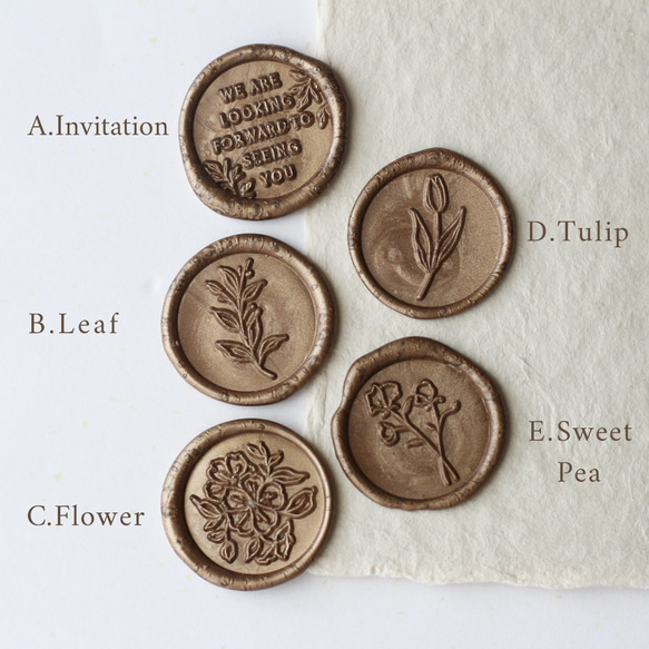 シーリングワックスシール ✩.*˚ 封蝋ステッカー 花 10枚 280 花2