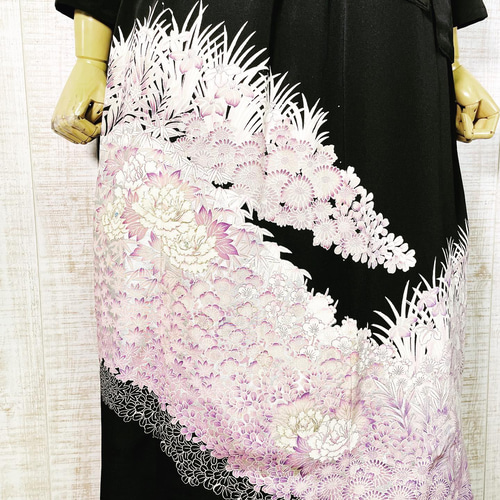 留袖ワンピース　3L/115 手描き　正絹　Y作 留袖ワンピース 3L/115 手描き 正絹 Y作 お客様の声｜京都着物さくら