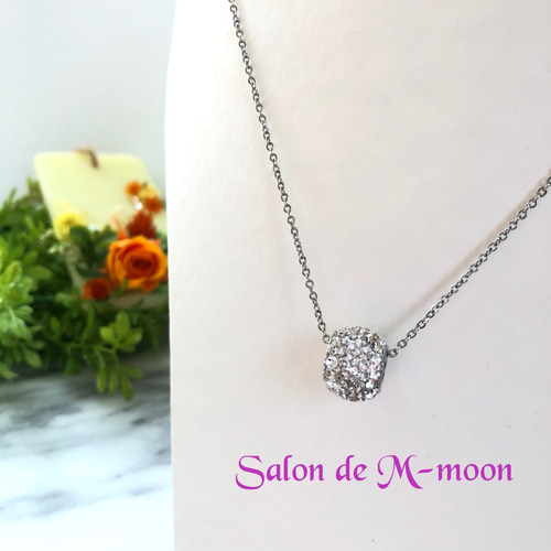 再販×2】色が選べる グルーデコ スワロフスキー ロンデル ネックレス