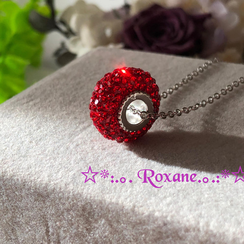 再販×2】色が選べる グルーデコ スワロフスキー ロンデル ネックレス