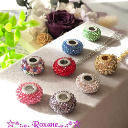 スワロフスキー、グルーデコ、アクセサリーパーツ 再販×2】色が選べる グルーデコ スワロフスキー ロンデル ネックレス