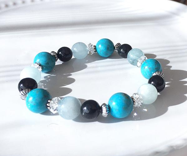 【高品質天然石】デトックス＆ポジティブマインドで心身を守る！パワー天然石ストーンブレスレット(ギフトBOX付)