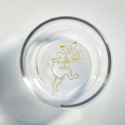 家呑みに、鳥獣戯画の酒器グラスとガラスプレートのちょい呑みセット⑤ 4枚目の画像