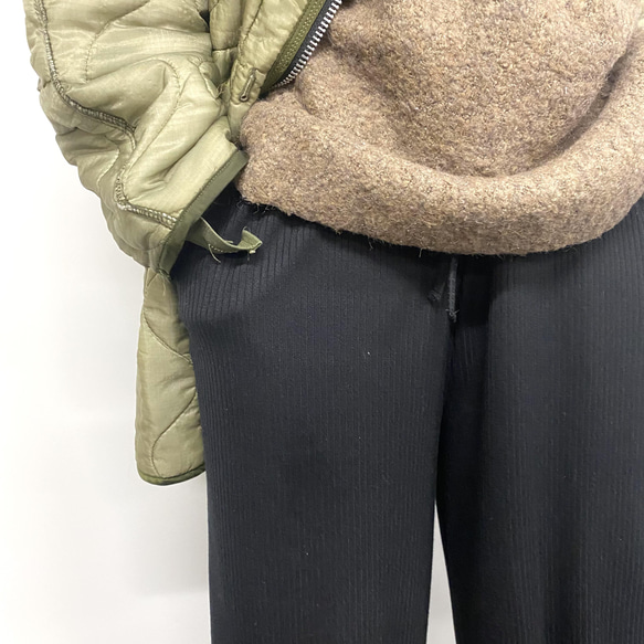 冬用すっきりシルエットのワイドパンツ／ポケット付き/ストレスフリー/着やせ効果 5枚目の画像