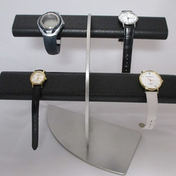 腕時計スタンド　ブラック革バンド専用三日月腕時計スタンド 　受注生産　No.170406 2枚目の画像