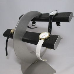 腕時計スタンド　ブラック革バンド専用三日月腕時計スタンド 　受注生産　No.170406 9枚目の画像