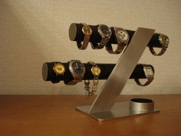 腕時計スタンド　 ブラック6～8本掛けデザイン腕時計スタンド 3枚目の画像