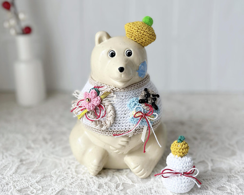 しろくま貯金箱 お正月 鏡もち サイズ比較 しろくま貯金箱 お正月 鏡もち サイズ比較 しろくま貯金箱 お正月