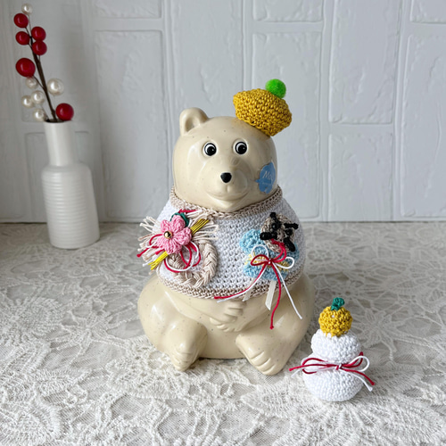 しろくま貯金箱 お正月 凧鏡餅3点セット その他人形 andante13 通販