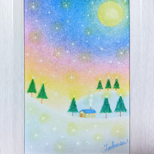 パステルアート 聖夜のスイート・ホーム パステル画原画 絵画 T's Arts