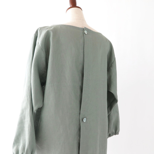 リネン / 選べる色 • 丈 / かっぽう着 / 後ろボタン 2個