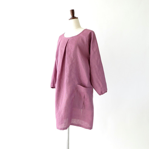 リネン / 選べる色 • 丈 / かっぽう着 / 後ろボタン 2個