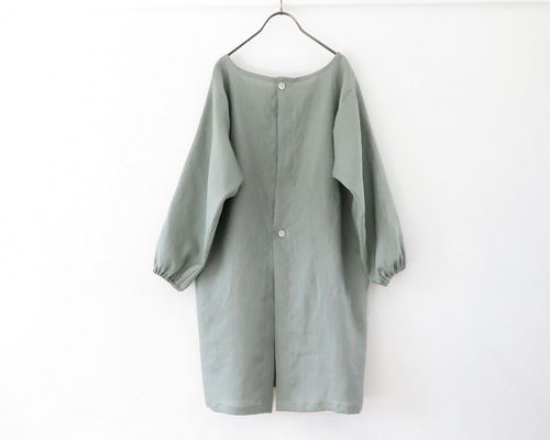 リネン / 選べる色 • 丈 / かっぽう着 / 後ろボタン 2個