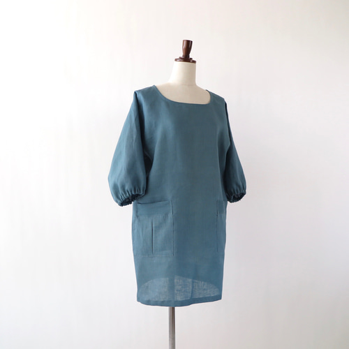 リネン / 選べる色 • 丈 / かっぽう着 / 後ろボタン 2個