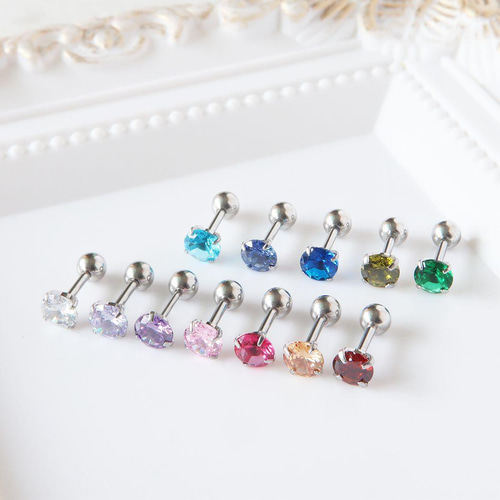 4mm・5mm 誕生石カラーピアス ボディピアス 軟骨ピアス