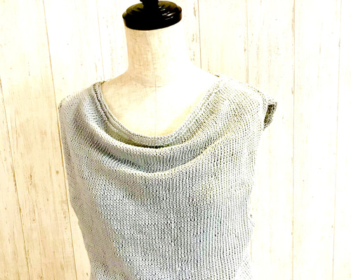 マメクロゴウチ　ニットベスト　21SS　コットン　和紙　ノースリーブ　白 mame - Mame Kurogouchi マメクロゴウチ 22SS 日本製 Washable