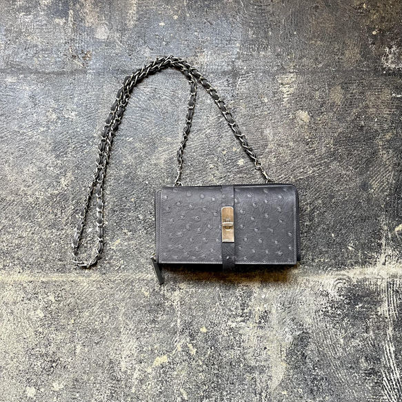 M.U.L. ウォレットショルダーオーストリッチ