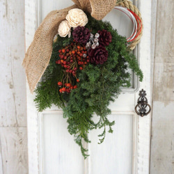 2ウェイ しめ縄スワッグ ドライフラワー vert foret(ヴェル フォーレ