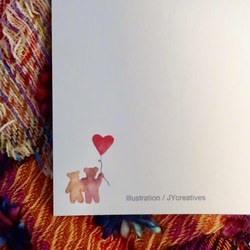 3枚セット・ミニメッセージカード２枚・手作り・バレンタインポストカード・水彩画イラストポストカード 9枚目の画像