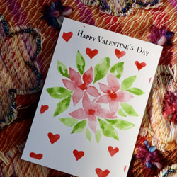 3枚セット・ミニメッセージカード２枚・手作り・バレンタインポストカード・水彩画イラストポストカード 2枚目の画像
