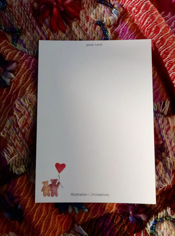 3枚セット・ミニメッセージカード２枚・手作り・バレンタインポストカード・水彩画イラストポストカード 8枚目の画像