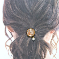 日光石樹脂+金珠【石感】髮膠黑色天然石寶石 第2張的照片