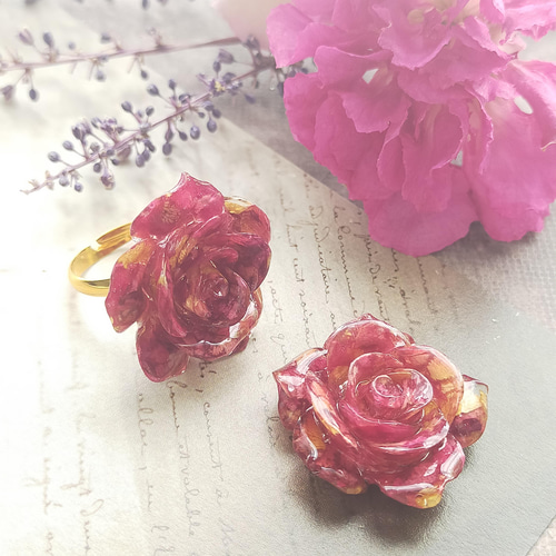 真紅の薔薇の指輪〜 リング シンプル バラ ばら 林檎 りんご