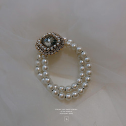 韓国ファッション　宝石のようなヘアゴム　黄・白・グレー　ヘアアクセサリー　-7137 -7138 -7139 14枚目の画像
