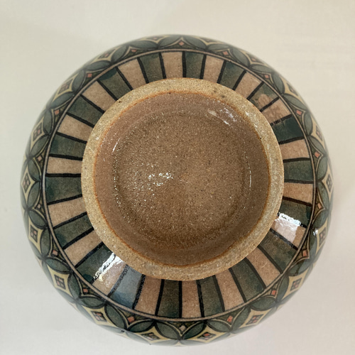 茶こぼし】【花器】【中鉢】【送料無料】七宝つなぎ柄 手作陶芸 円満