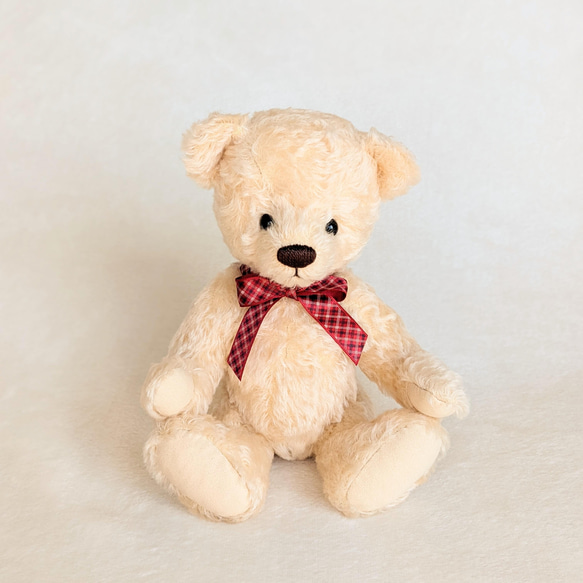アイボリー色のくまま。|テディベア こぐま 25cm ぬいぐるみ く