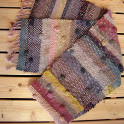 毛糸の手織りマフラー2119 3枚目の画像