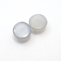 天然石灰色月光石散裝（圓形凸圓形）/2 件套 gs-sp-8160 第3張的照片