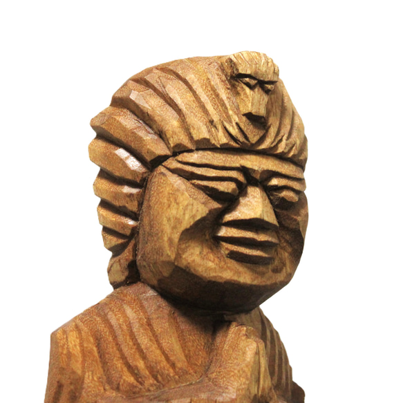 受注製作：馬頭観音立像（高さ：25cm）仏像 円空仏 摸刻 木彫 【納期30日】 円空仏