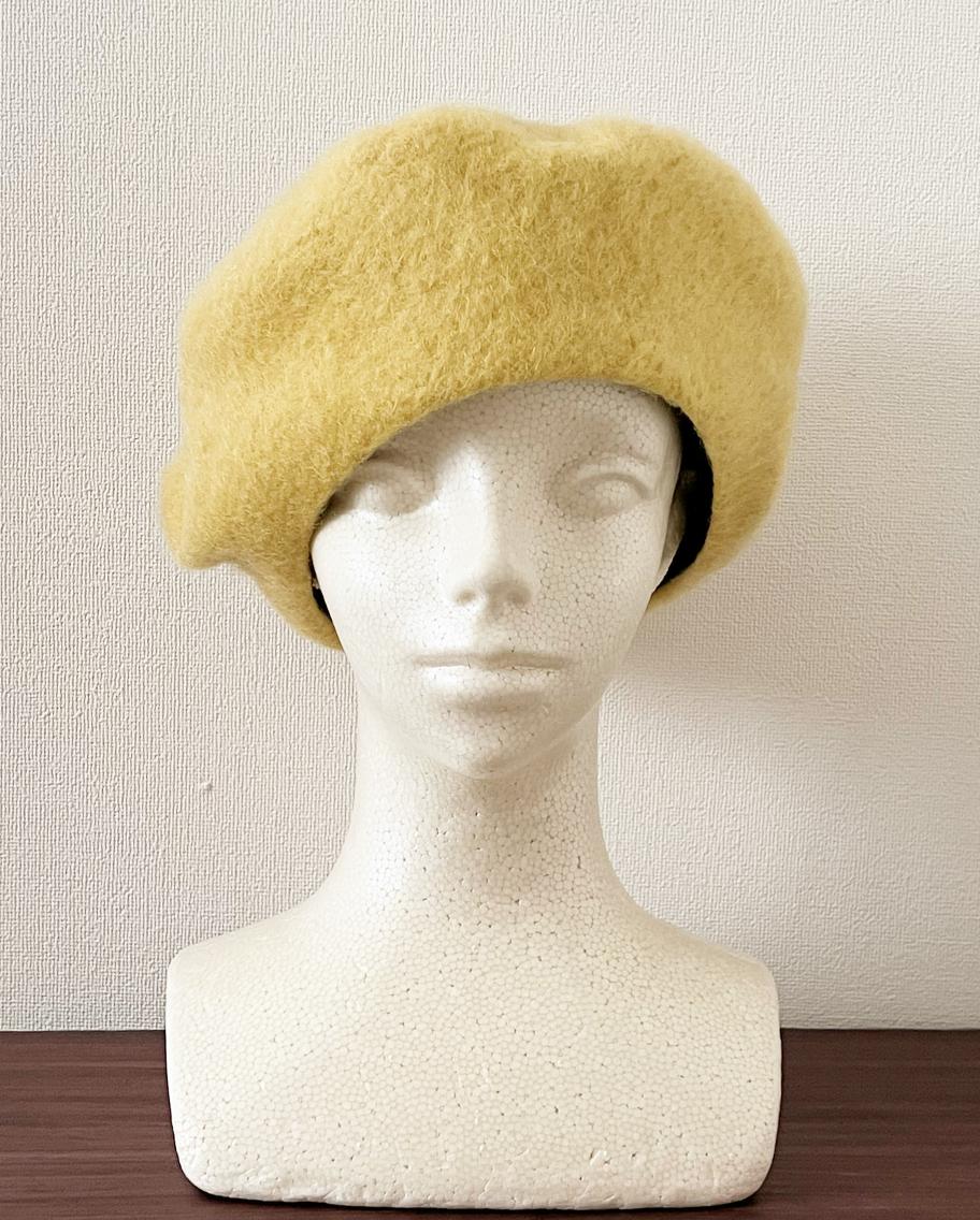 大人気モフモフかわいいシリーズ❤️　カタチにこだわるベレー帽　優しいたまご色