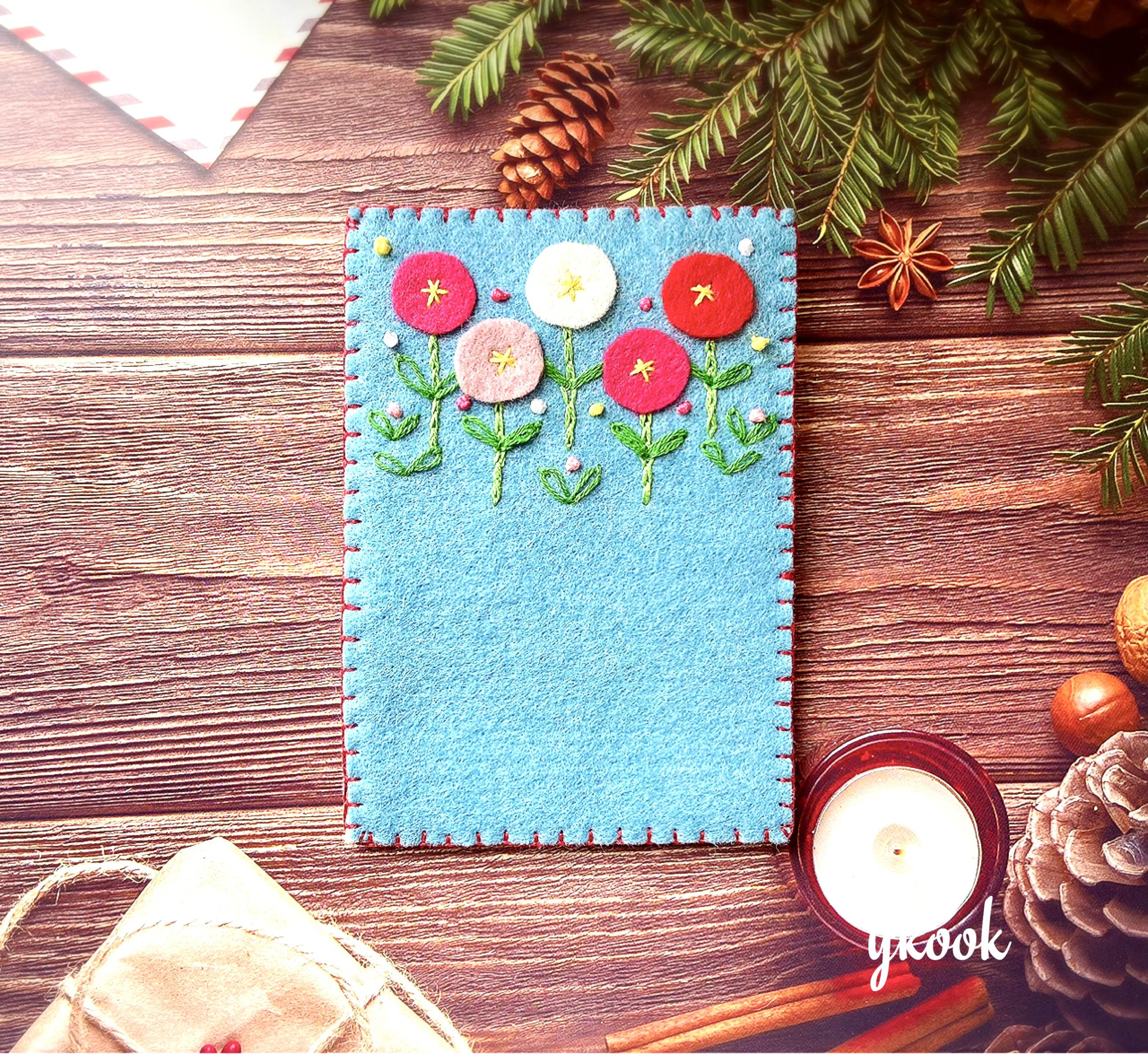 フェルト刺繍 お花が可愛い園章台（名札台・ネームプレート） 名前
