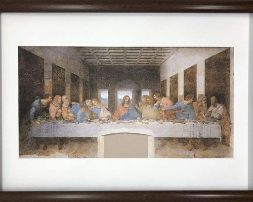 レオナルド・ダ・ヴィンチ 最後の晩餐 A4 ポスター 輸送用 額付き