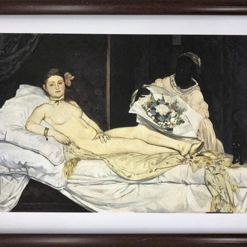 エドゥアール・マネ オランピア A4 ポスター 輸送用 額付き