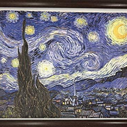 フィンセント・ファン・ゴッホ 星月夜 A4 ポスター 輸送用 額付き