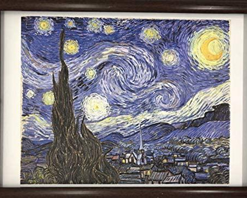 フィンセント・ファン・ゴッホ 星月夜 A4 ポスター 輸送用 額付き